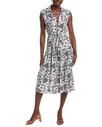 Ellen Tracy Cap Sleeve Challis Dress
