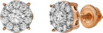 LuvMyJewelry Blazers 14K Gold Diamond Stud Earrings - 0.48ct