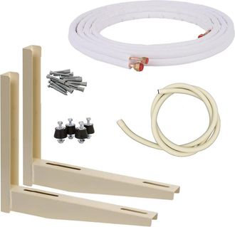 OEM Kit Instalaci&oacute;n Aire Acondicionado 3m Cobre 1/4 + 1/2 Con Tuercas Soporte 400mm, Silentblocks Y Desag&uuml;e Kit Completo