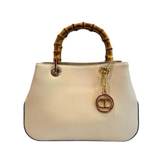 Twinset Handtas met bamboe handvat - Dames - Handtassen - Beige - ONE Size - Bamboe - Tassen
