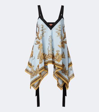 La DoubleJ Top asim&eacute;trico de algod&oacute;n estampado