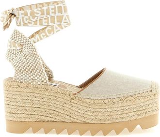 Stella McCartney Gaia Platform Espadrilles - Dames - Sleehakken - Beige - 41 EU - Jute - Schoenen