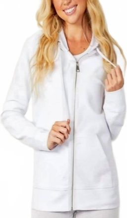 French Kyss Classic Zip-Up Hoodie Jacket In White