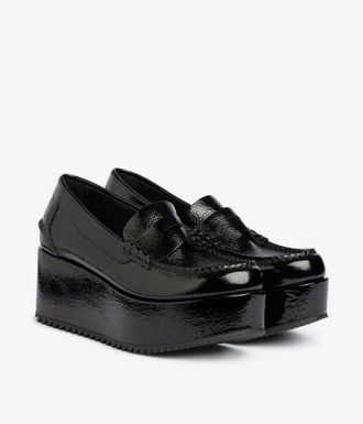Pedro Garcia Platform loafer in black naplack with platflorm | Nusa | Fall winter 25 | PEDRO GARCIA