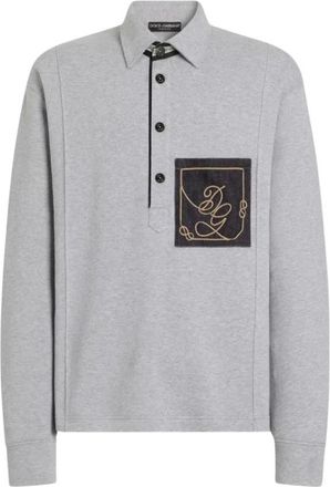 Dolce & Gabbana Felpa in cotone m&eacute;lange - - Sweatshirts & Hoodies - Uomo - Grigio - M