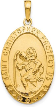 Diamond2Deal 10k Yellow Gold Saint Christopher Medal Pendant