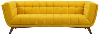 Rendez-Vous D&eacute;co Sof&aacute; de 3 plazas en terciopelo amarillo