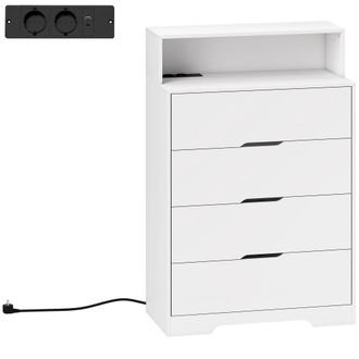 HOMCOM C&oacute;moda 80x40x120 cm blanco