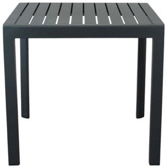 No Brand Tavolo quadrato 80x80 cm in alluminio con piano a doghe e piedi regolabili Alley - Nero