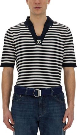 Dolce & Gabbana Stripes Shirt Collar Polo