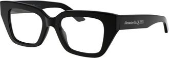 Alexander McQueen Stijlvolle Optische Bril Am 0453O - Dames - Brillen - Zwart - 49 MM - Accessoires