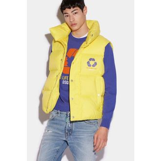 Dsquared2 MenS Lemon Quilted Puffer Vest, Size 52