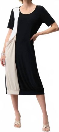 Joseph Ribkoff Casual Color-Block Midi Dress In Multi