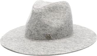 Ruslan Baginskiy logo-appliqu&eacute; fedora hat - women - Wool Felt - S - Grey