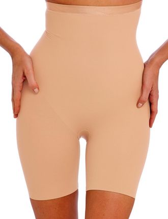 Wacoal Womens 808387 Shape Revolution High Waist Thigh Shaper - Beige Cotton - Size Large