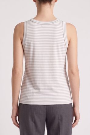 Brunello Cucinelli Striped Cotton Tank Top - Ivory