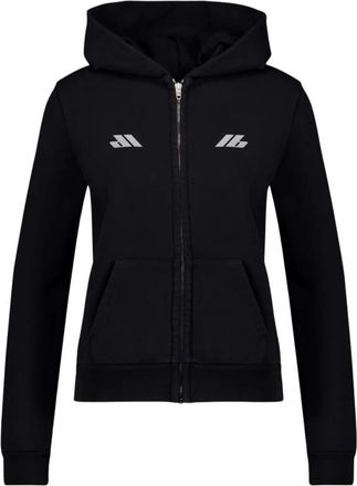 Balenciaga Zwarte Zip-Up Activewear Hoodie - Dames - Vesten met rits - Zwart - M - Katoen - Hoodies & sweatvesten