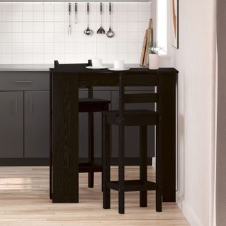 Berkfield Home Bar Table with Shelf - Black Oak, 102x50x103.5 cm, Made of Engineered Wood | Size: 102x50x103.5 cm