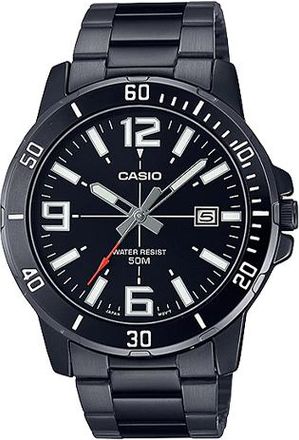 Casio Casio Dress Classic Analog Watch Metallic Black White MTP-VD01B-1BV