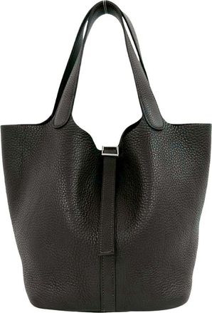 Herm&egrave;s Brown Taurillon Clemence Leather Handbag Tote Bag (Pre-Owned)