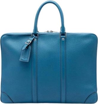 Louis Vuitton Pre-owned Porte Documents Voyage - Dames - Vintage Handtas - Blauw - ONE Size - Leer - Vintage