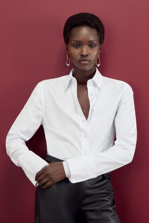 Karen Millen Womens The Founder Cotton Woven Buttoned Shirt - White - Size 16 UK