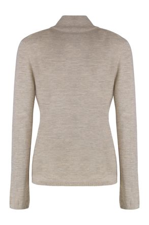Max Mara Womens Cashmere High Collar Long Sleeve Sweater Sand