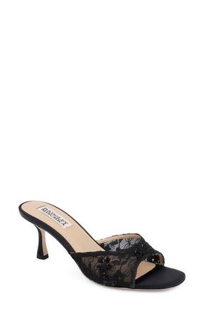 Badgley Mischka Draya Sandal in Black Satin at Nordstrom, Size 8.5