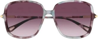 Chlo&eacute; Rechthoekige Zonnebril - Dames - Accessoires - Paars - Maat: 57 MM Nylon