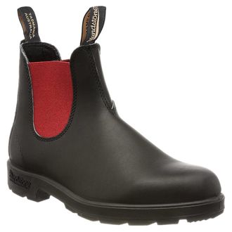Blundstone 508 Leather Unisex Slip On Boots - Black Red - Size:UK 12