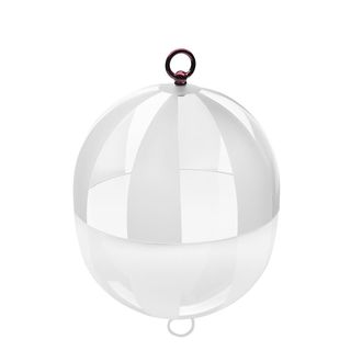 IVV The bells 25 cm transparent with partial satin decoration and brass ring red Capalbio