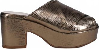 Chocolat Blu Women Georgette Sandals In Bronze Leather