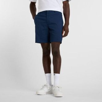 New Balance Mens Athletics Standard Short 7 in Blue Cotton Twill, size X-Large