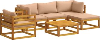 vidaXL Juego De Sof&aacute; 6 Uds. Natural Madera De Acacia S&oacute;lida Vidaxl