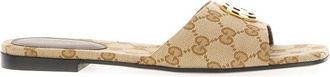 Gucci Double G Slide Sandal - Dames - Sandalen - Beige - 38 1/2 EU - Leer - Schoenen