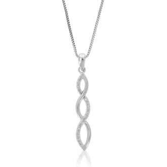 Vir Jewels 1/10 cttw Lab Grown Diamond Infinity Pendant Necklace in Sterling Silver with Chain For Women