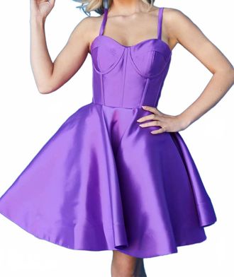 Jovani Sweetheart Fit And Flare Mini Dress In Purple