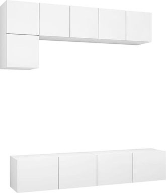 vidaXL 5 Piece TV Cabinet Set White Engineered Wood vidaXL