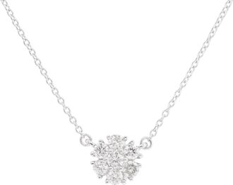 Diana M. Jewels 14 kt white gold, 16 diamond pendant with flower-shaped design adorned with 0.35 cts tw diamonds