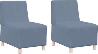 vidaXL Modular Sofa Unit Armless 2 pcs Blue 55 x 74 x 82 cm Vidaxl