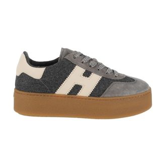 Hogan H698 Allacciato H - Dames - Sneakers - Grijs - 35 EU - Leer - Schoenen