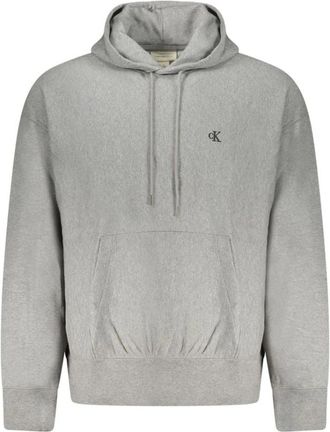 Calvin Klein Hoodies & sweatvesten, Heren, Grijs, L, Katoen, Katoenen Sweater