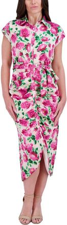 Kensie Printed Charmeuse Midi Dress