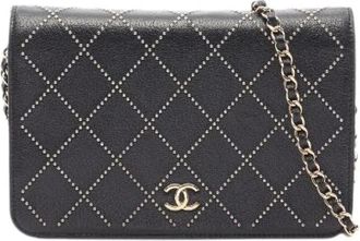 Chanel Pre-owned Matelasse Leren Schoudertas - Dames - Vintage Schoudertas - Zwart - ONE Size - Leer - Vintage
