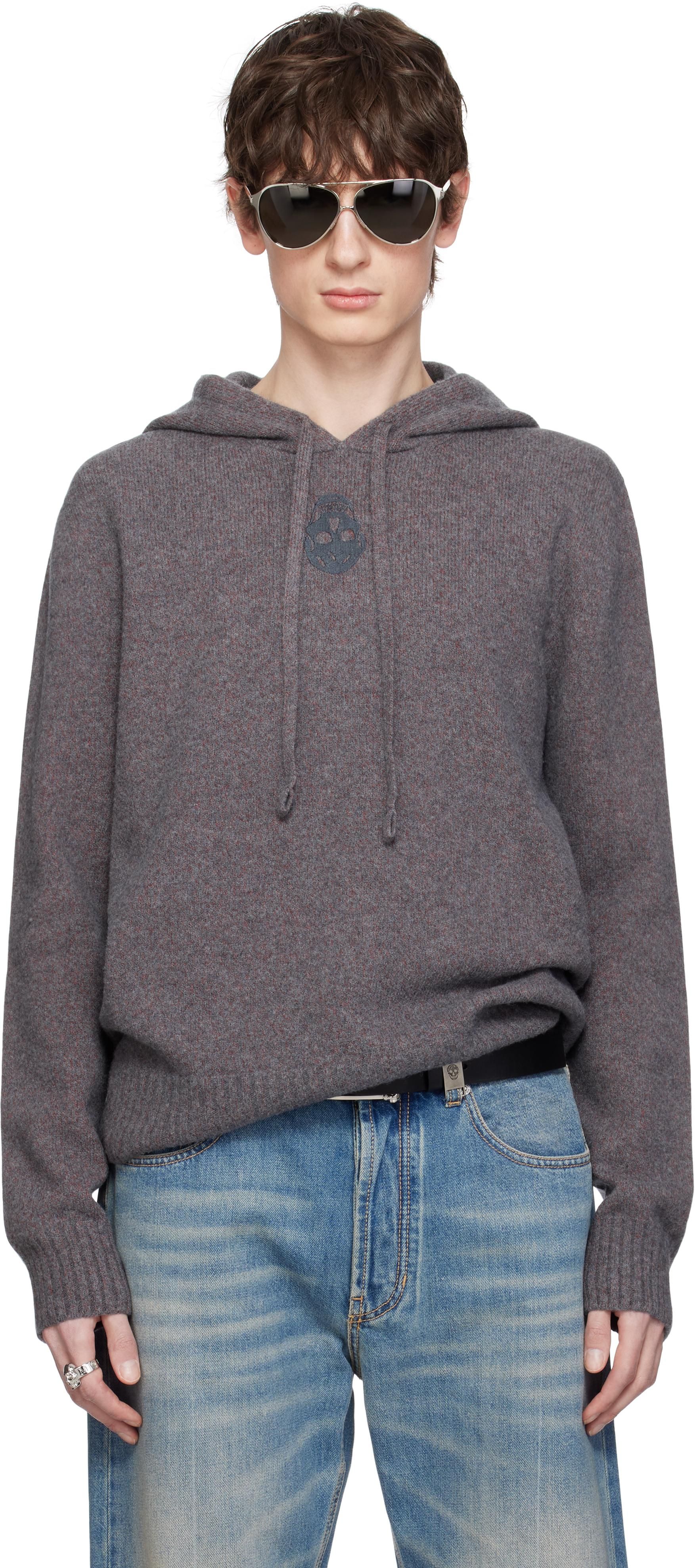 ALEXANDER MCQUEEN｜SWEATSHIRTS (752345 QZAJ5 0433) BLUE Alexander McQueen VARSIITY SKULL SWEATSHIRT (752345
