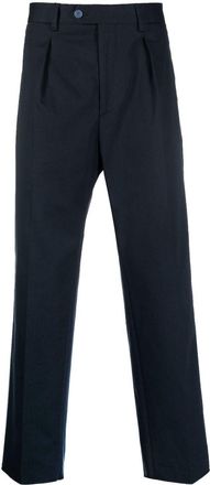 Etro Side-Band gabardine trousers - men - Cotton/Spandex/Elastane - 48 - Blue