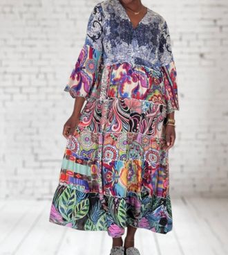 Johnny Was Dibble Tiered Dress In Multi