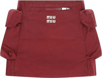 Miu Miu Front Logo Pockets Skirt