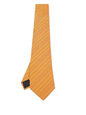Herm&egrave;s patterned silk tie - men - Silk - One Size - Yellow