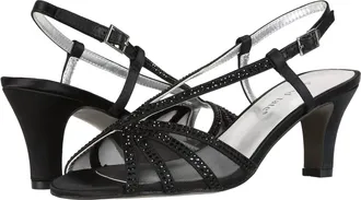 David Tate Womens Refined Sandal In Black Satin